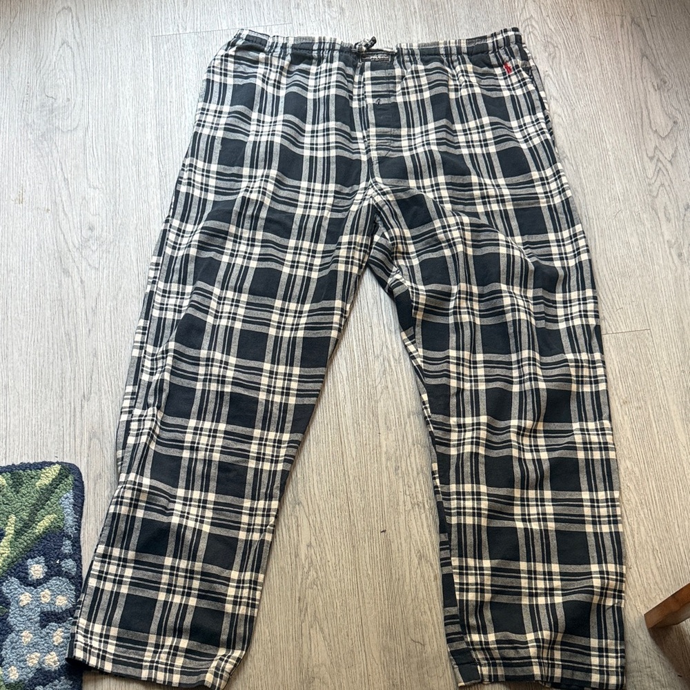 Polo Ralph Lauren Plaid Black and White Men's Pants